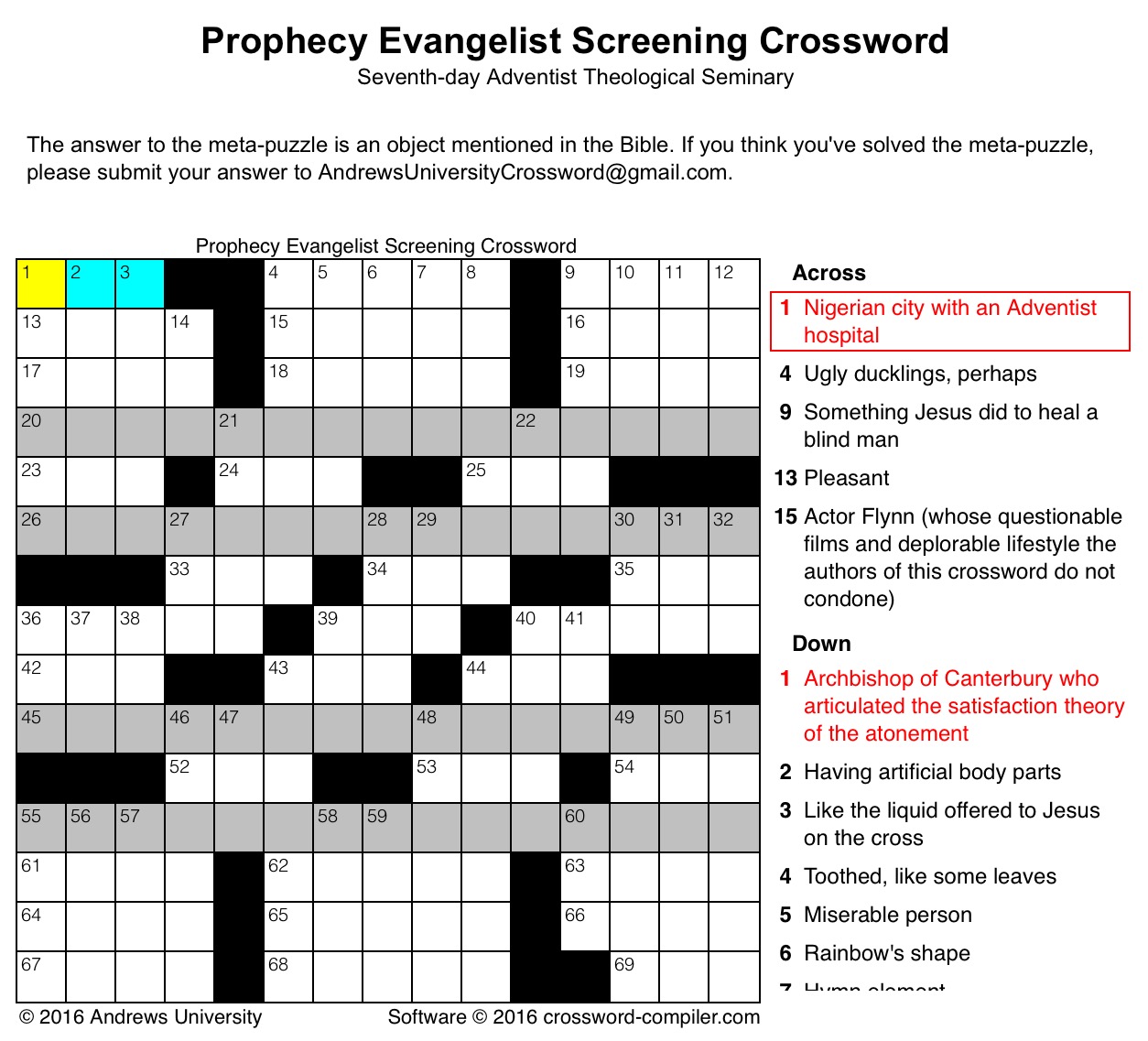 Andrews seminary to identify potential prophecy evangelists with this